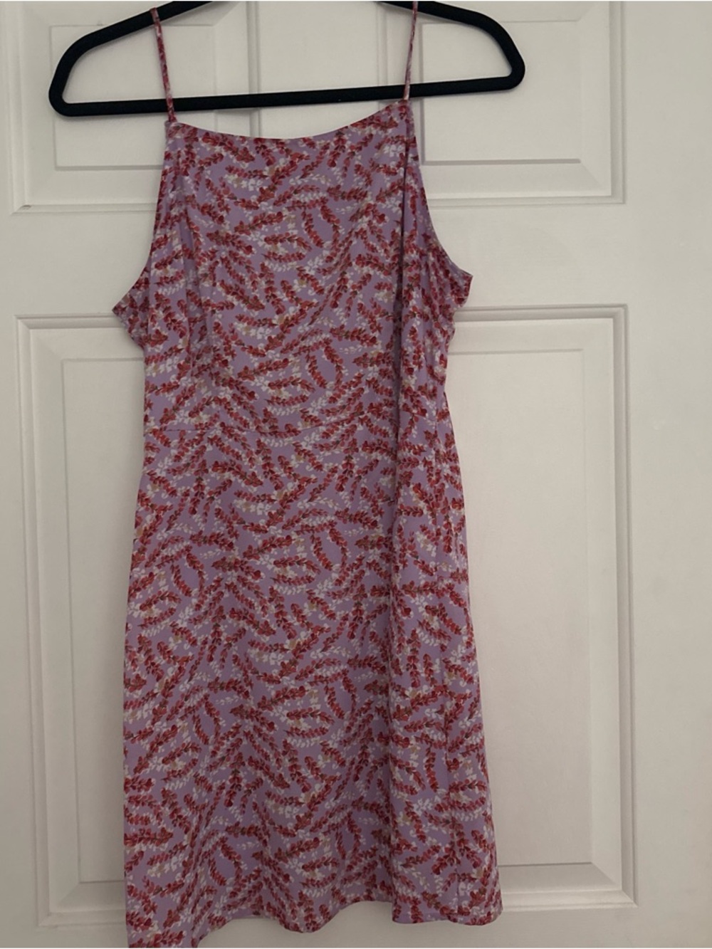 Altar'd State Lavender Slip Dress with Red Floral Print